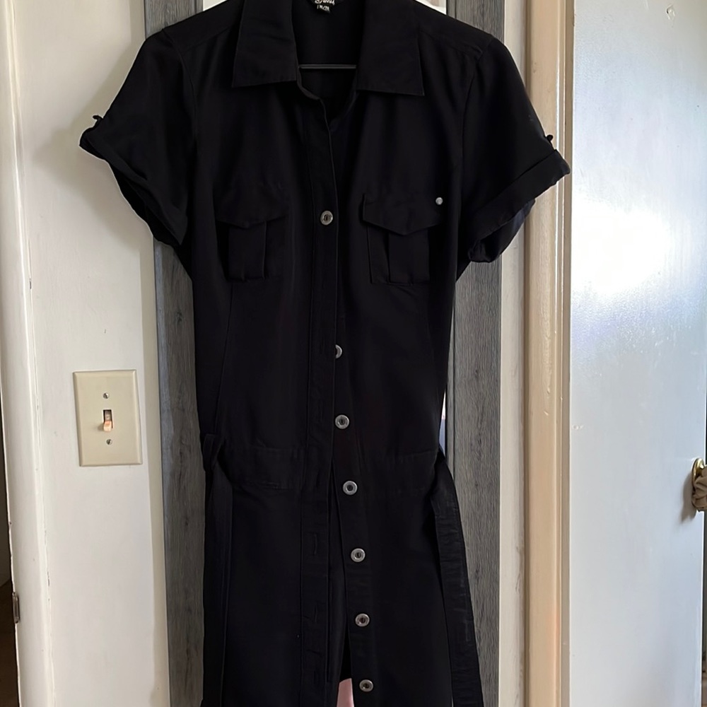 Guess button mini dress size XL BLACK